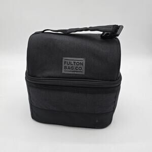 Fulton Bag Co Lunch Box Black Dual Compartment Zip Upright 9 62043 68 08